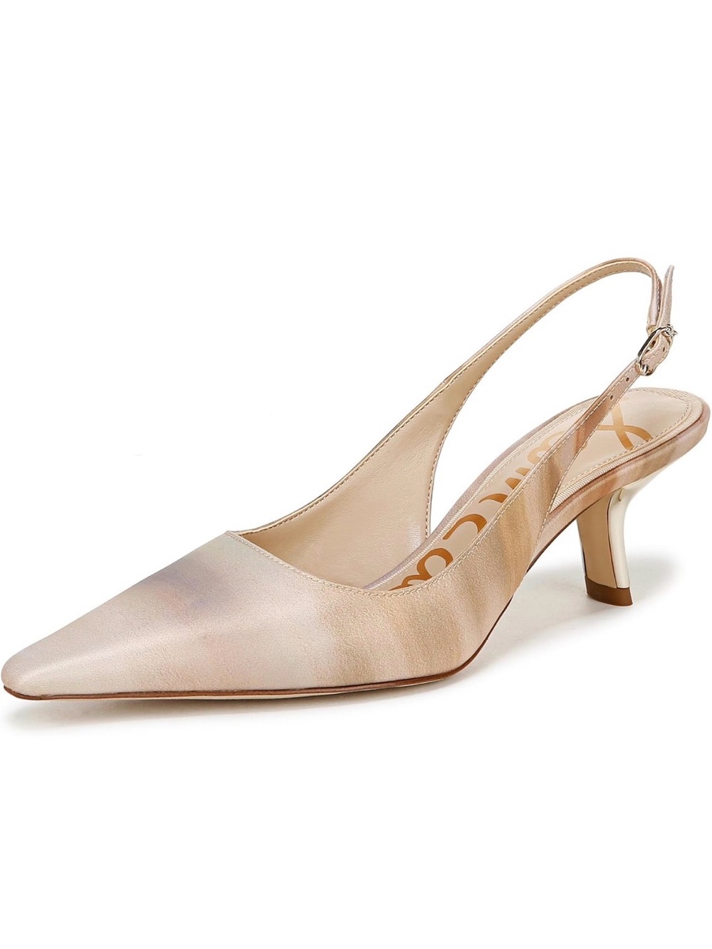 Sam Edelman Pointed Slingback Kitten Heel in Champagne size 6.5
